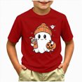 thumbnail image 2 of TOWED22 Spooky Season Shirts for Toddler Baby Boys Girls Halloween T-Shirt Ghost Graphic Tees Short Sleeve Tops,Red,12-13 Y, 2 of 5
