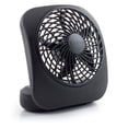thumbnail image 3 of Treva 5 inch Portable Battery Powered 2 Speed Desktop Fan, Black, 2 Pack, 3 of 5