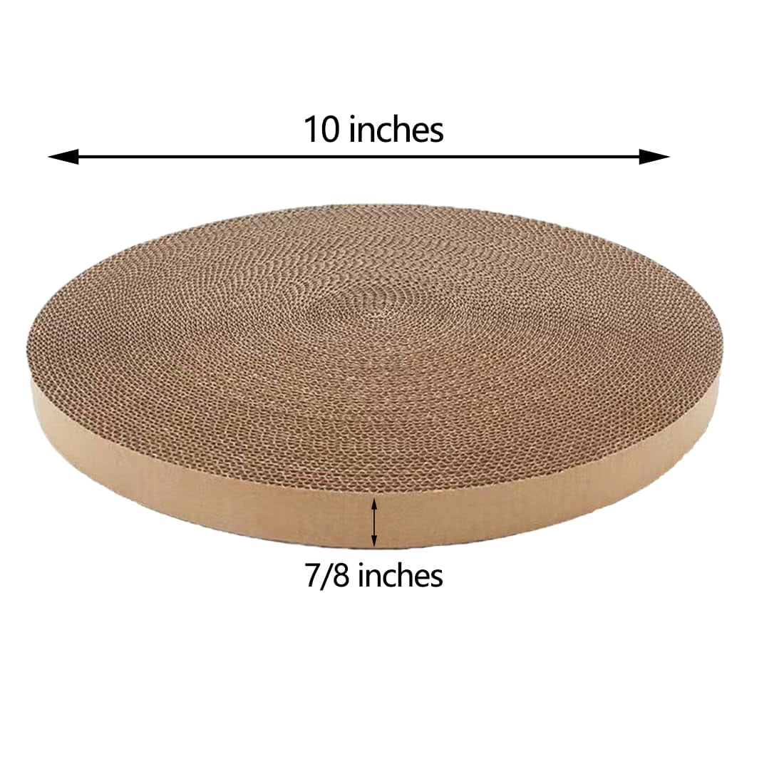 Cat Scratching Board for Indoor Cats, Round Scratch Pad Refill 3 Pack, Durable Recycled Cardboard Cat Scratcher for Kittens, Reversible Design Saves Furniture, Stress Relief Toy, Brown
