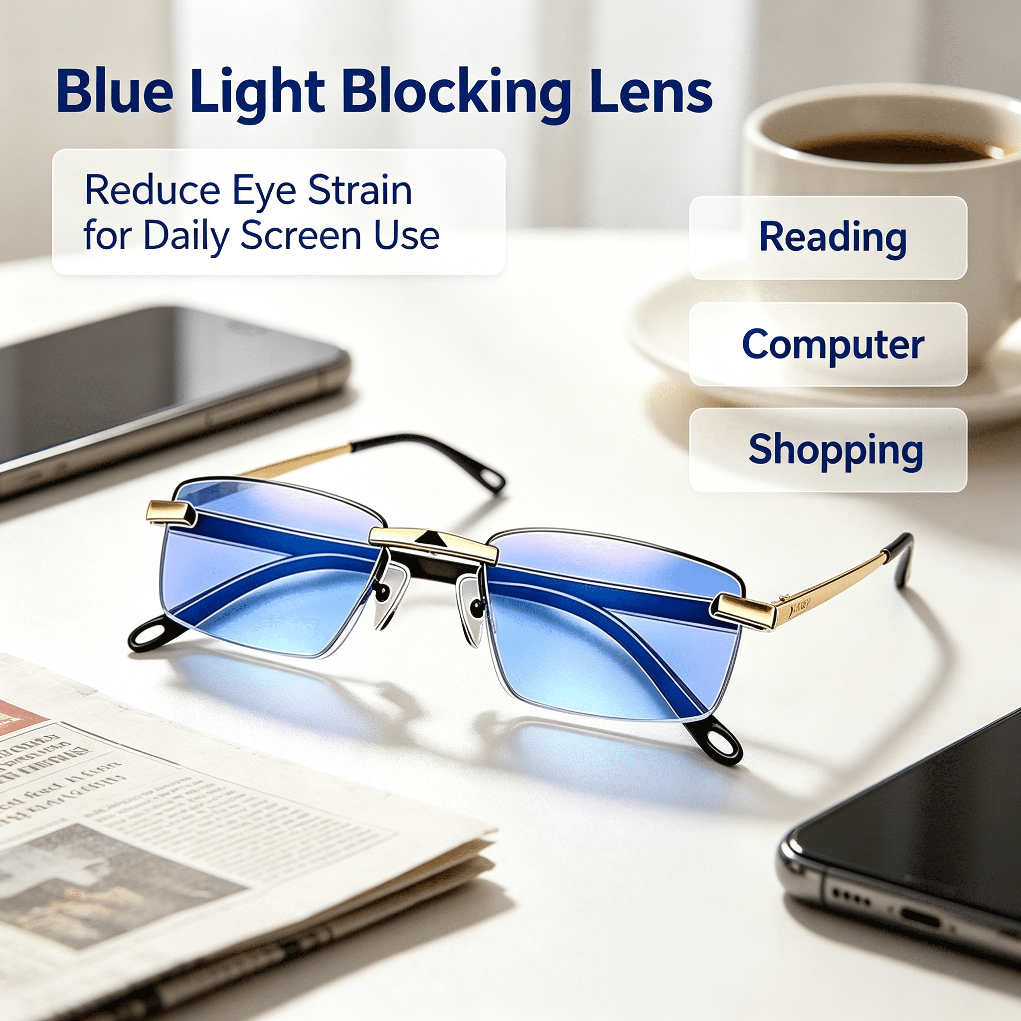Lanola 2026 New Clarity Blue Glasses Self Adjusting, Auto Focus Glasses Self Adjusting, Self Adjustings Glassess Far and Near
