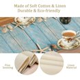 thumbnail image 5 of Summer Beach Table Runner Dresser Scarves Beach Theme Cotton Linen Seashells Starfish Blue Rustic Wood Table Setting Decor for Wedding Party Holiday Dinner Home 13x90 inch, 5 of 6