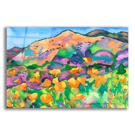 Epic Art 'Poppy Hills' by Carissa Luminess, Acrylic Glass Wall Art, 24"x16"