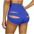 thumbnail image 5 of AnuYalue Women's Booty Shorts High Waist Workout Shorts Gym Dance Yoga Shorts Butt Lifting Bottoms Blue XXL, 5 of 7