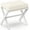White - White, variant on Foldable Foot Stool Ottoman, Modern Foot Rest with Bamboo X Legs & Thick Foam Cushion, Folding Foot Stools Small Padded for Bedroom Living Room, Footstool for Chair Couch (White - White)