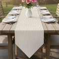 thumbnail image 6 of Thin Beige Striped Table Runner Linen Burlap Table Runner 90 Inches Long Farmhouse Modern Stripes Dresser Scarves for Kitchen Island Coffee Dining Room Party Wedding Banquet Holiday Decor 13"x90", 6 of 8