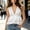 #0279-White, variant on Womens Blouse Sleeveless V Neck Double Layer Ruffle Hem Cinched Waist Shirt Elegant French Style for Summer