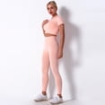 thumbnail image 3 of Traje deportivo de yoga sin costuras para mujer, pantalones de yoga de verano para mujer, pantalones de fitness, 3 of 6