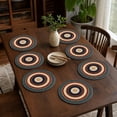 thumbnail image 4 of Xuniizn 8 Pcs Vintage Table Mats, Navy Red Concentric Round Placemats Set of 8, Heat Resistant Waterproof Place Mats for Dining, Kitchen & Party, 4 of 8