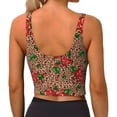 thumbnail image 3 of Lsque Rose Mix Leopard 1 Printed Women'S Sports Bra, Compression, Moisture Wicking, High-Impact Sports Bra For Women,Supportive sports bra-Large, 3 of 9