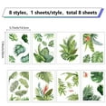 thumbnail image 2 of 1 Set Green Tropical Leaves Wall Decal 8 Sheets Nature Palm Tree Leaf Plants Waterproof Removable Vinyl Wall Art for Classroom Bedroom Living Room Decorations, 2 of 6