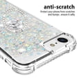 thumbnail image 3 of Funda para iPhone SE 2022/2020 con Brillo Líquido Flotante, Purpurina, Parachoques y Anillo Giratorio Soporte, 3 of 5