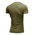 thumbnail image 5 of Men's Muscle Fit V Neck Tee - Stretch Short Sleeve Bodybuilding Shirt - 95% Polyester 5% Spandex, Ribbed Knit for Gym and Workout, 5 of 5