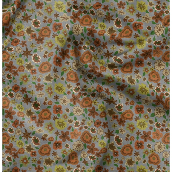 Soimoi Gray Fabric - By the Yard - 42 Inch Wide - Florals Print Fabric - Elegant and Timeless Patterns for Fashion and Home Decor Printed Fabric