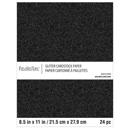 UPC: 0191518164756 | Black Glitter 8.5  x 11  Cardstock Paper by Recollections™  24 Sheets