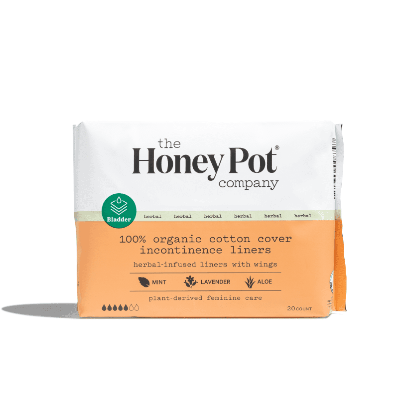 The Honey Pot Company, Incontinence Pantiliner, Individually Wrapped, Organic Herbal Infused, 20 ct