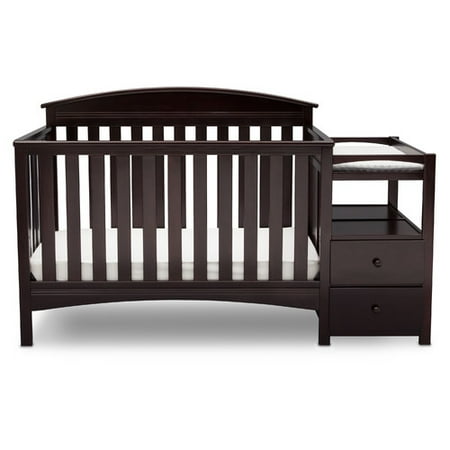 Photo 1 of Delta Children Abby Convertible Crib and Changer - Dark Chocolate,, SIZE: 72.5 Inches L x 31.25 Inches W x 43.75 H;