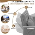 thumbnail image 6 of 53 inch 3-in-1 Convertible Sofa Bed  Pull Out Sofa, Multi - Functional Loveseat Sleeper with Adjustable Back, Side Pockets & Smooth Wheels, Velvet Upholstered for Living Room, Gray, 6 of 7