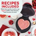 thumbnail image 6 of Dash Express Full Size Heart Waffle Maker - Make Quick Heart-Shaped Waffles & Treats, Red, 6 of 6