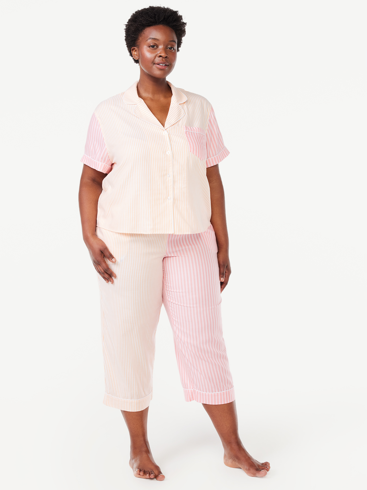 Joyspun Women's Woven Cropped Pajama Pants, Sizes S to 3X - image 4 of 5