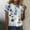 Blue, variant on Plus Size Tops for Women,Summer Tops,Women's Fashion Printed T-shirt Short Sleeves Blouse Round Neck Casual Tops