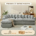 thumbnail image 6 of Timbernest 127" Modular Sectional Sofa, L Shaped Cloud Couch for Living Room, 4-Seat, No Assembly Required, Gray, 6 of 9