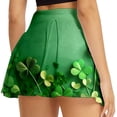 thumbnail image 5 of Arlun St. Patrick's Day Pattern Printing Mini Skorts for Running Yoga and Fitness Comfortable Stretch High Waist Workout Skirts with Built in Shorts 4-Green L, 5 of 7