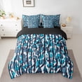 thumbnail image 2 of Feelyou Teens Camo Bedding Comforter Set 7pcs, Blue Black Stripe Queen Bedding Sets, Cartoon Theme Reversible Queen Sheet Sets, Super Cozy Room Decor, 2 of 7