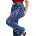 thumbnail image 5 of QERINTE Womens Plus Size bootcut Jeans High Waisted Stretchy Jeans Curvy Embroidered, 5 of 7