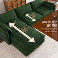 thumbnail image 5 of Muumblus 4 Pieces Living Room Furniture Sets, Modular L-Shaped Sofa and Chaise Lounge Chair with 2 Movable Ottoman, Green Chenille, 5 of 9