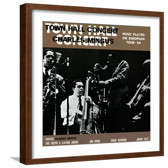 Art.com Charles Mingus - Town Hall Concert, 1964, Vol. 1 Art Print, Brown Frame Wall Art, 21" x 21"