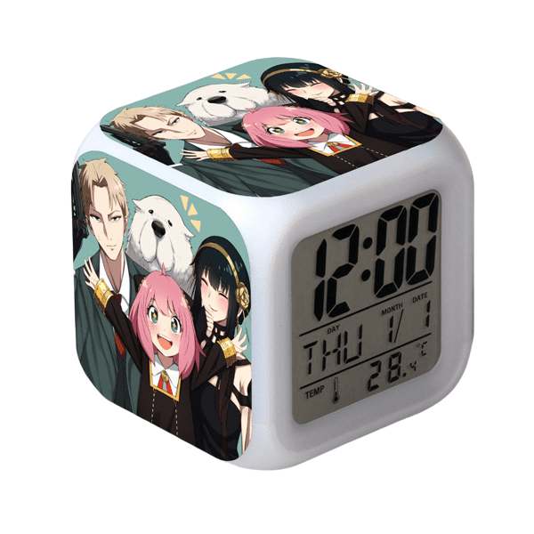 TIMPCV Wekity Anime Alarm Clock One Piece LED Square Clock Digital