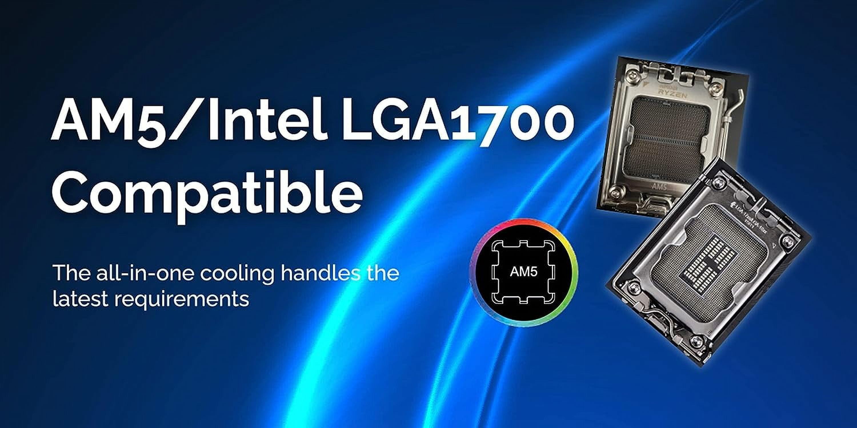Gelid Solutions CC-AIO-240-A Liquid 240 CPU AIO Water Cooler w 2x 120mm RGB Fan 750-1800 RPM AM5 & LGA 1700 Compatible