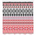 thumbnail image 3 of Ambesonne Vintage Shower Curtain, Classic Culture Knit Signs, 69"Wx70"L, Red Black, 3 of 5