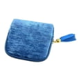 thumbnail image 1 of Pequeño organizador de joyas de viaje, bolsa de terciopelo, elegante soporte para mamá Azul hielo claro, 1 of 8