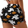 thumbnail image 3 of Athletic Shorts for Women, pumpkins ghost halloween Seam Womens Shorts High Waisted Sport Running Workout Gym, 3 of 8