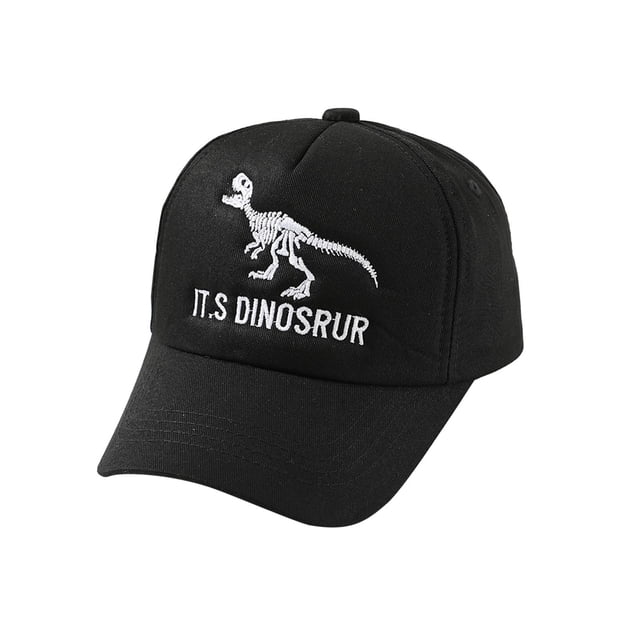 Dinosaur Letter Baseball Cap For Kids Embroidered Color Blocked Unisex Children Hat For Outdoor Sun