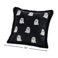 thumbnail image 3 of Cute Ghost Fringe Halloween Throw Pillow, Black Velvet Ghost Square Decorative Cushion, Soft Accent Pillow, for Sofa, Couch, Bedroom， 40*40cm, 3 of 6