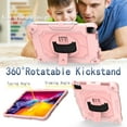 thumbnail image 4 of Dteck Shoulder Strap Case for Apple iPad Air 4th Generation (2020 Released) 10.9-inch,Shockproof Armor Rubber Hybrid 3-Layer Protection Back Cover without Screen Protector,Rosegold, 4 of 6