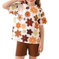 thumbnail image 2 of Spazoro Toddler Girls 2PC Outfit Set, Flower Print Casual Short Sleeve T-Shirt & Shorts Summer Clothes Set for Baby Brown Size 2-3, 2 of 7