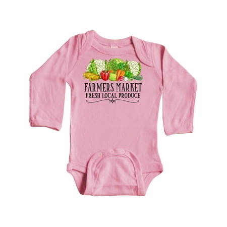 

Inktastic Farmers Market Fresh Local Produce Gift Baby Boy or Baby Girl Long Sleeve Bodysuit
