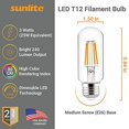 thumbnail image 2 of SUNLITE 80458-SU LED Vintage T12 3w Light Bulb Medium (E26) Base 2200K Warm White, 2 of 3