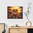 thumbnail image 6 of Kdxio Sunset Meditating Dog Pattern Canvas Wall Art for Living Room Wall Decor for Bedroom Bathroom Modern Framed Canvas Art Prints Ready to Hang,Horizontal, 6 of 6