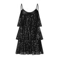 thumbnail image 3 of BLTIBY 2025 Women Sequin Dress Solid Color Sparkly Glitter Spaghetti Strap Sleeveless Short Fashion Party Night Out Club Cake Dress Black M, 3 of 5