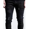 thumbnail image 3 of En Noir Men's Vicious Black Rip & Repair Distressed Skinny Fit Denim Jeans (40, Black), 3 of 3