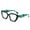 Black Green, variant on Thick Cat Eye Reading Glasses Fashionable Oversized Polygonal Readers Women's Trendy Butterfly Presbyopic Glasses +1.50
