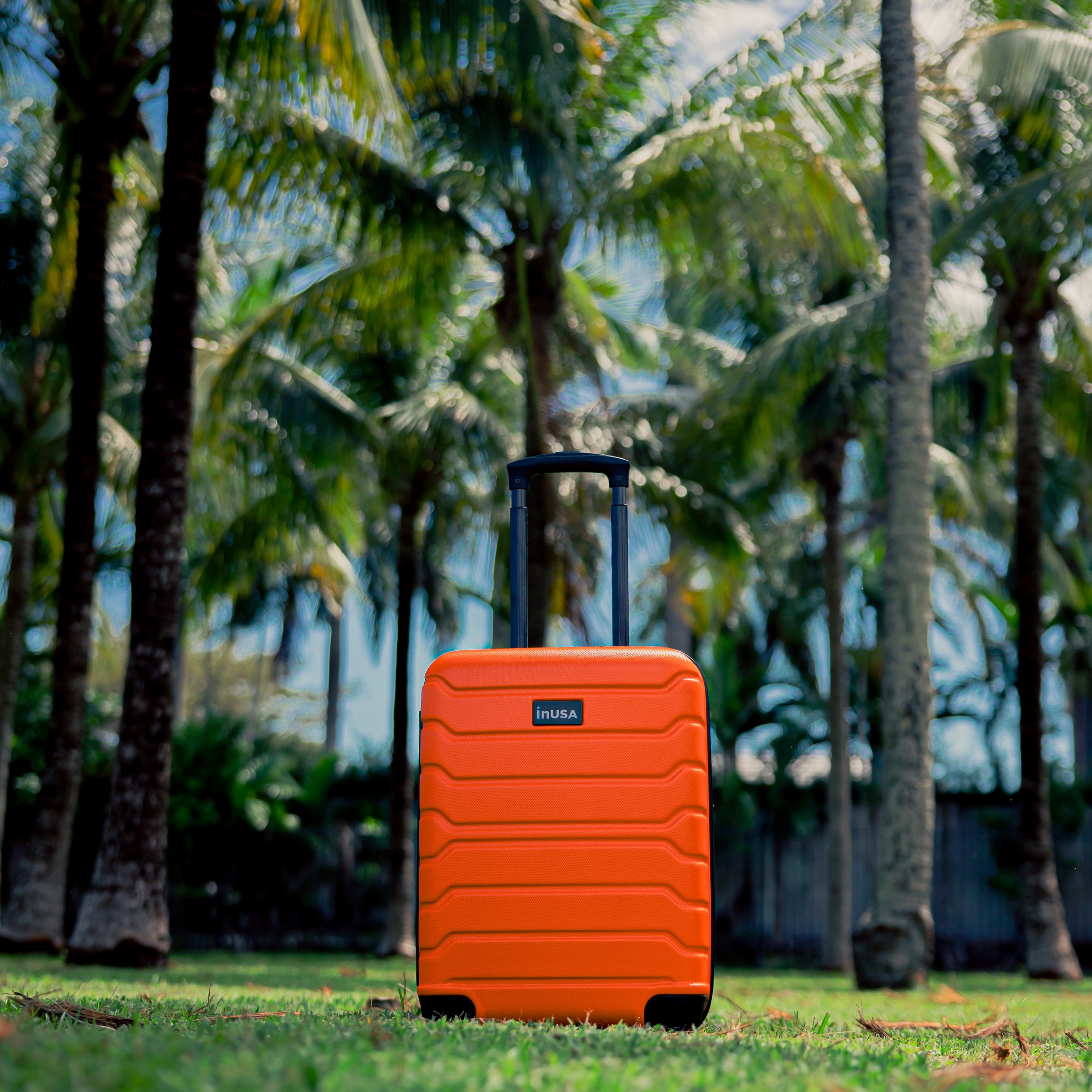 InUSA Trend 20" Hardside Lightweight Luggage with Spinner Wheels, Handle, and Trolley, Orange