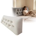 thumbnail image 2 of Triangular Bed Rest Pillow Extra Tall Thick 120x50x15cm for Reading Sleeping, 2 of 9