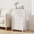 thumbnail image 2 of CONCETTA 3-Drawer Fabric Storage Dresser, Multipurpose Storage Chest with Steel Frame and Wooden Top, Space Saving Organizer for Bedroom, Closet, Home Office, White, 2 of 8