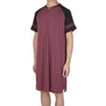 thumbnail image 4 of LELINTA Mens Sleepshirt Cotton Nightshirt Crew Neck Short Sleeve Button Henley Shirt Soft Sleepwear Plain Nightgown Pajamas Black/ Wine Red/ Grey/ Blue, Up Size To 3XL, 4 of 6