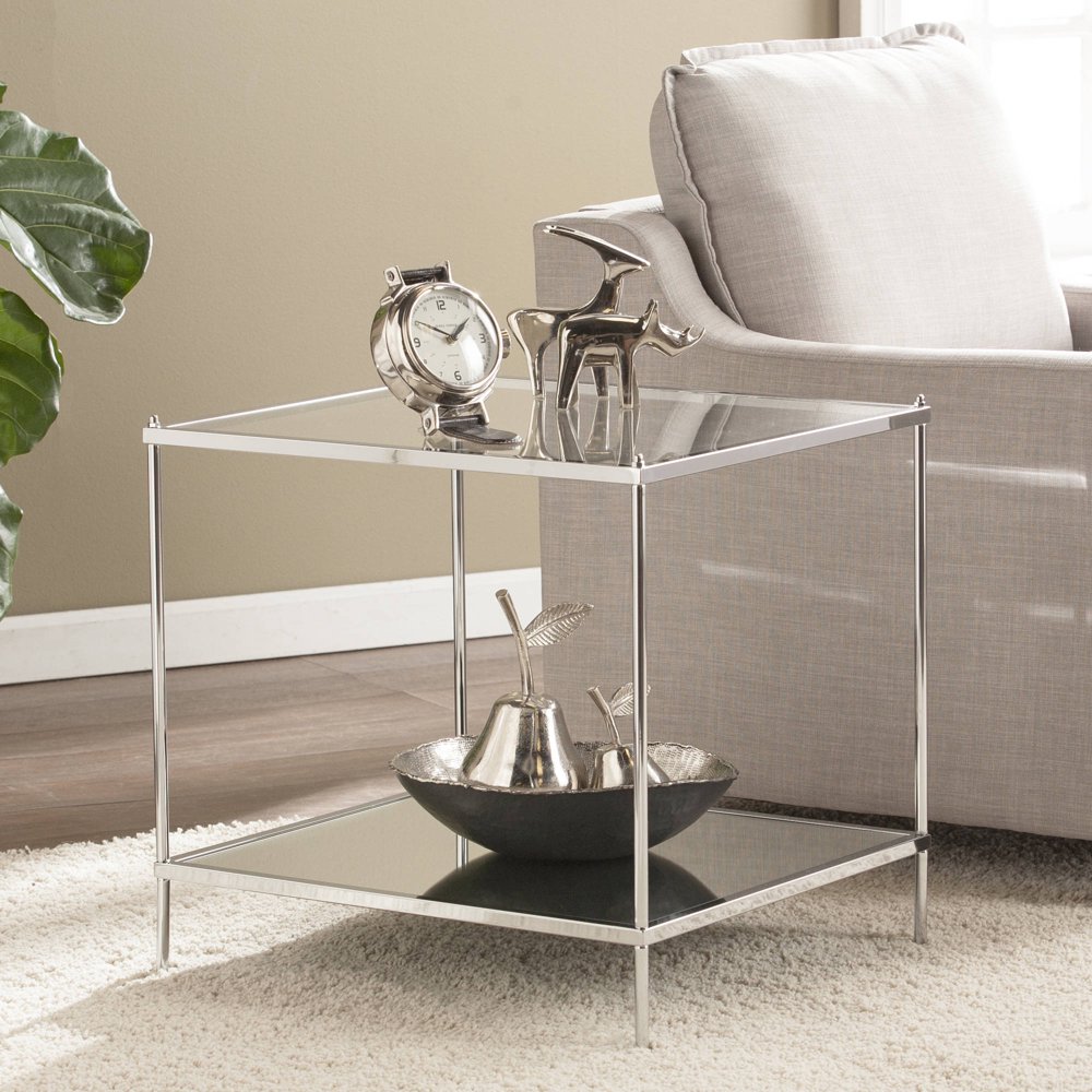 Kreamer Glam Mirrored End Table, Chrome by Ember Interiors Walmart